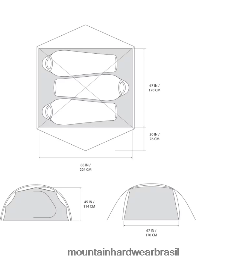 azul teton unissex Mountain Hardwear tenda meridiano 3 equipamento AD28F6617