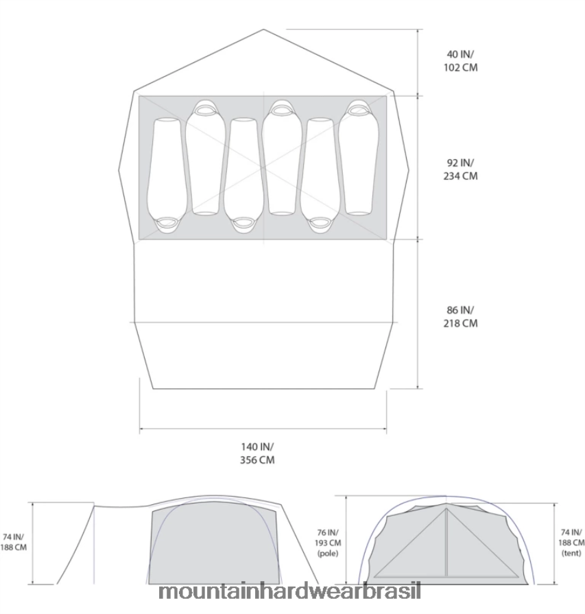 cacto branco unissex Mountain Hardwear barraca bridger 6 equipamento AD28F6621