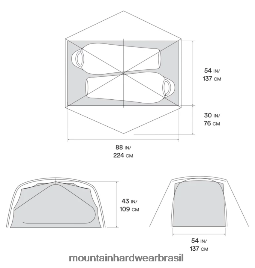 gelo cinza unissex Mountain Hardwear tenda mineral king 2 equipamento AD28F6618