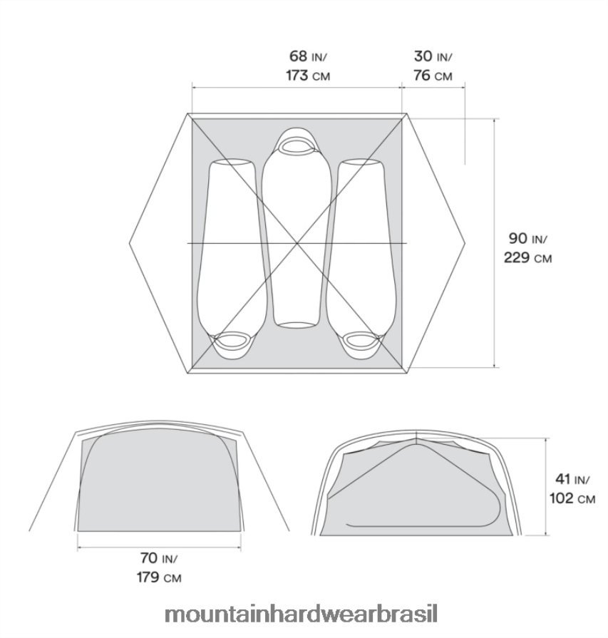 gelo cinza unissex Mountain Hardwear tenda mineral king 3 equipamento AD28F6619