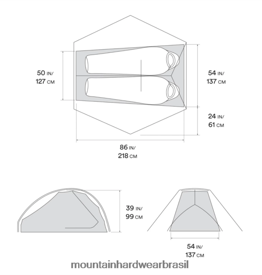 não tingido unissex Mountain Hardwear barraca strato ul 2 equipamento AD28F6624