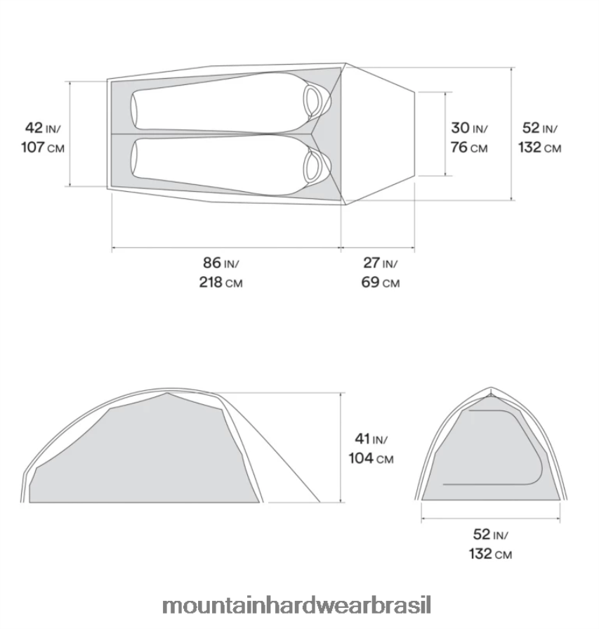 não tingido unissex Mountain Hardwear tenda nimbus ul 2 equipamento AD28F6623