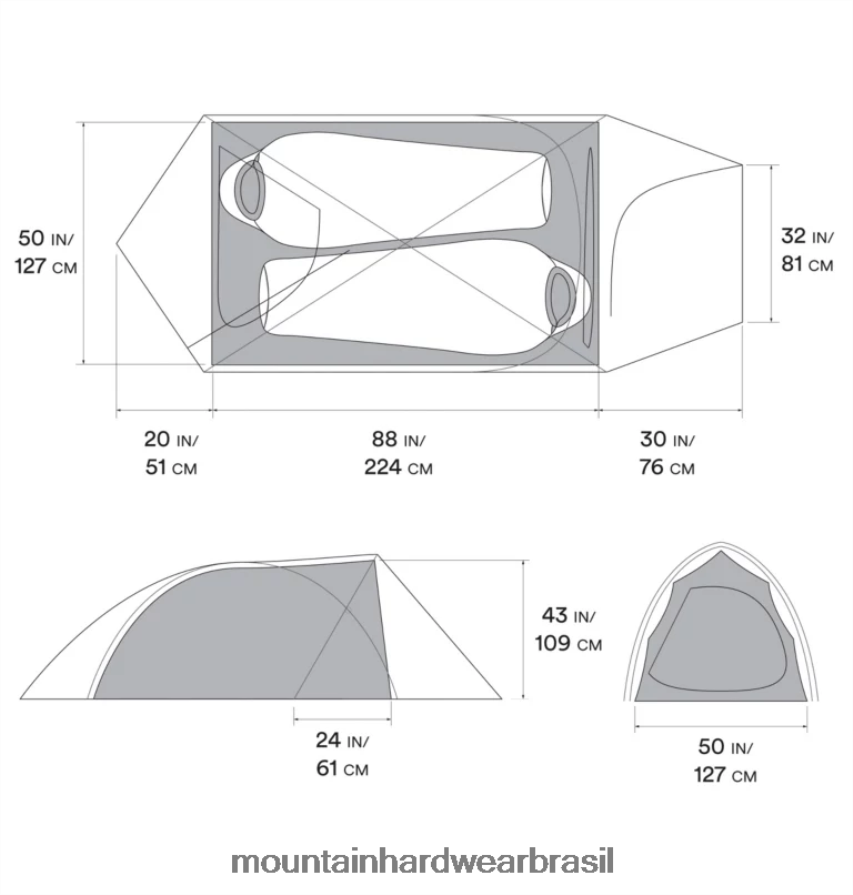 vermelho alpino unissex Mountain Hardwear posto avançado 2 barraca equipamento AD28F6629