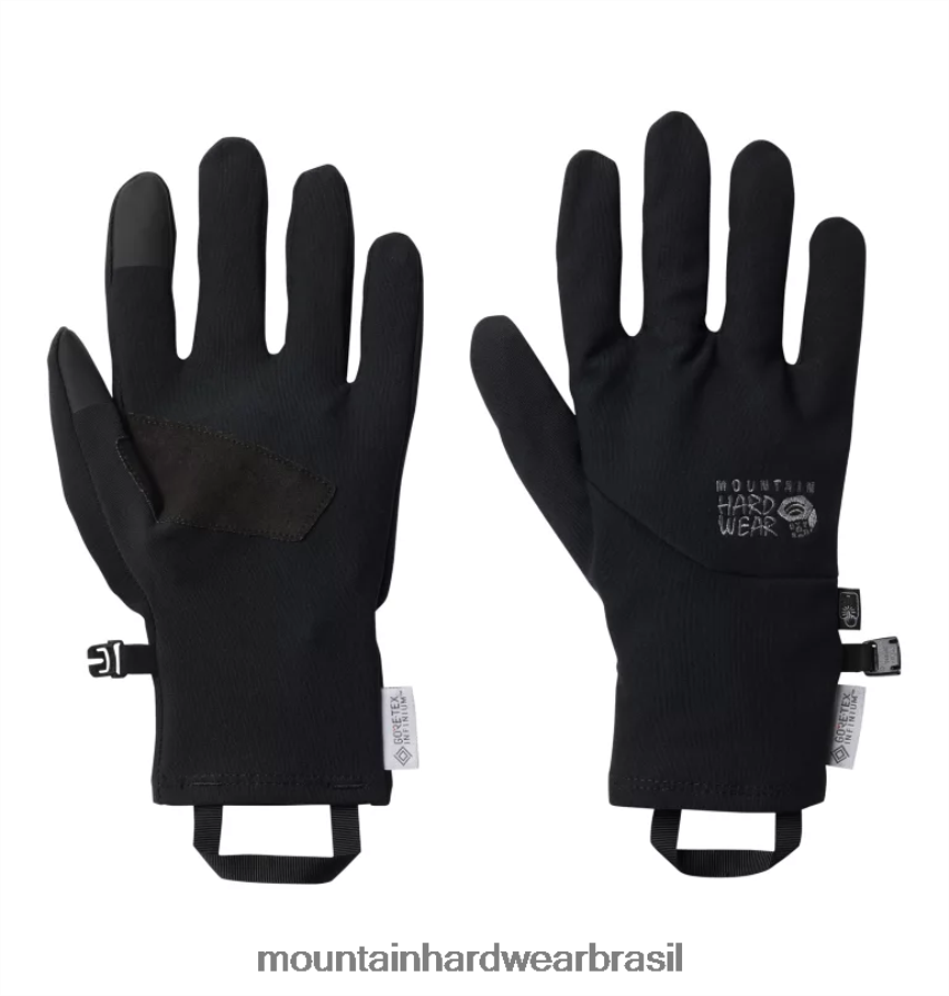 preto homens Mountain Hardwear luva elástica windlab gore-tex infinium acessórios AD28F6370