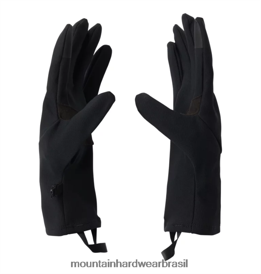 preto homens Mountain Hardwear luva elástica windlab gore-tex infinium acessórios AD28F6370