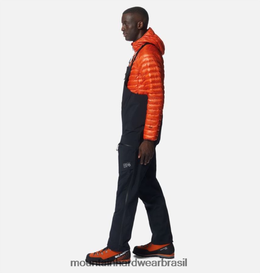 preto homens Mountain Hardwear Routefinder gore-tex pro babador partes inferiores AD28F6501