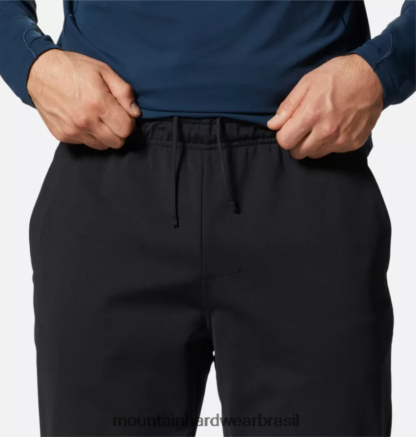 preto homens Mountain Hardwear corredor de alongamento partes inferiores AD28F6183