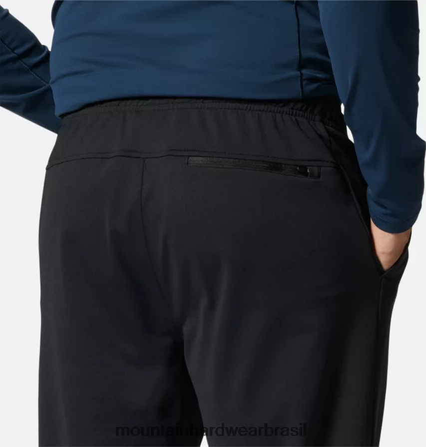 preto homens Mountain Hardwear corredor de alongamento partes inferiores AD28F6183