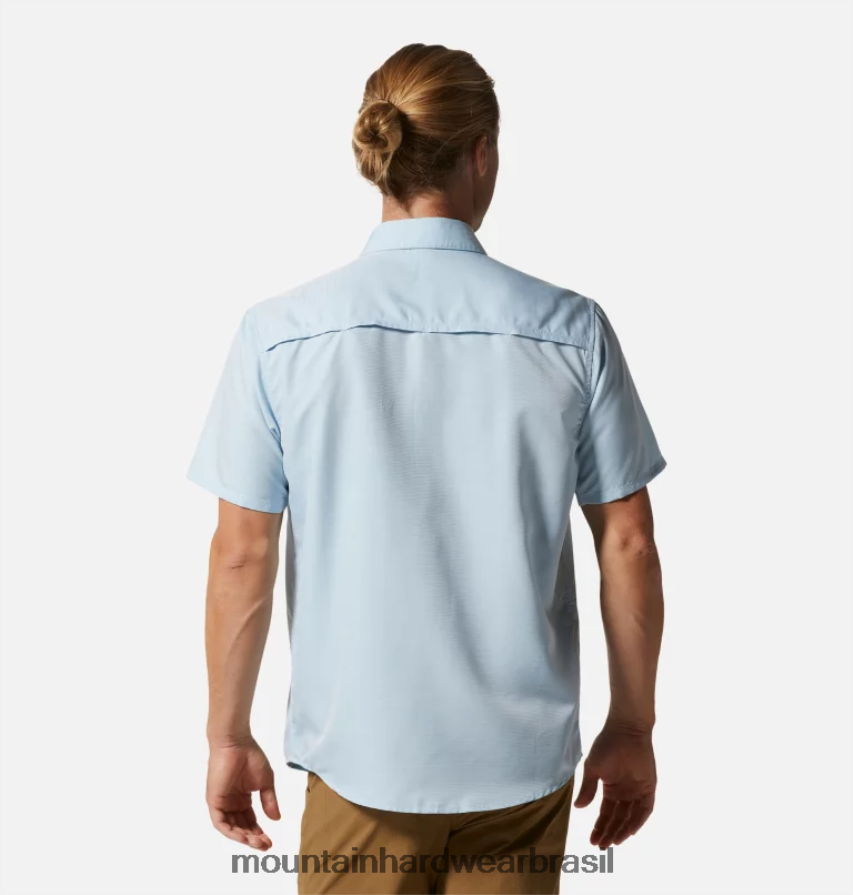 cambraia azul homens Mountain Hardwear camisa canyon manga curta topos AD28F6326