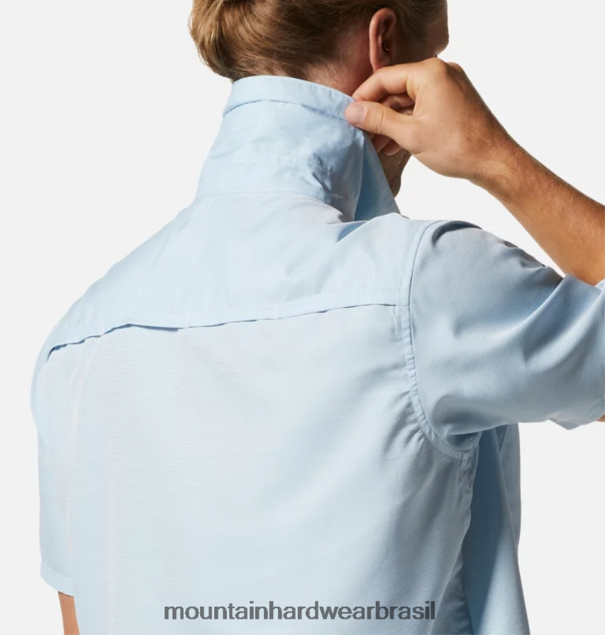 cambraia azul homens Mountain Hardwear camisa canyon manga curta topos AD28F6326