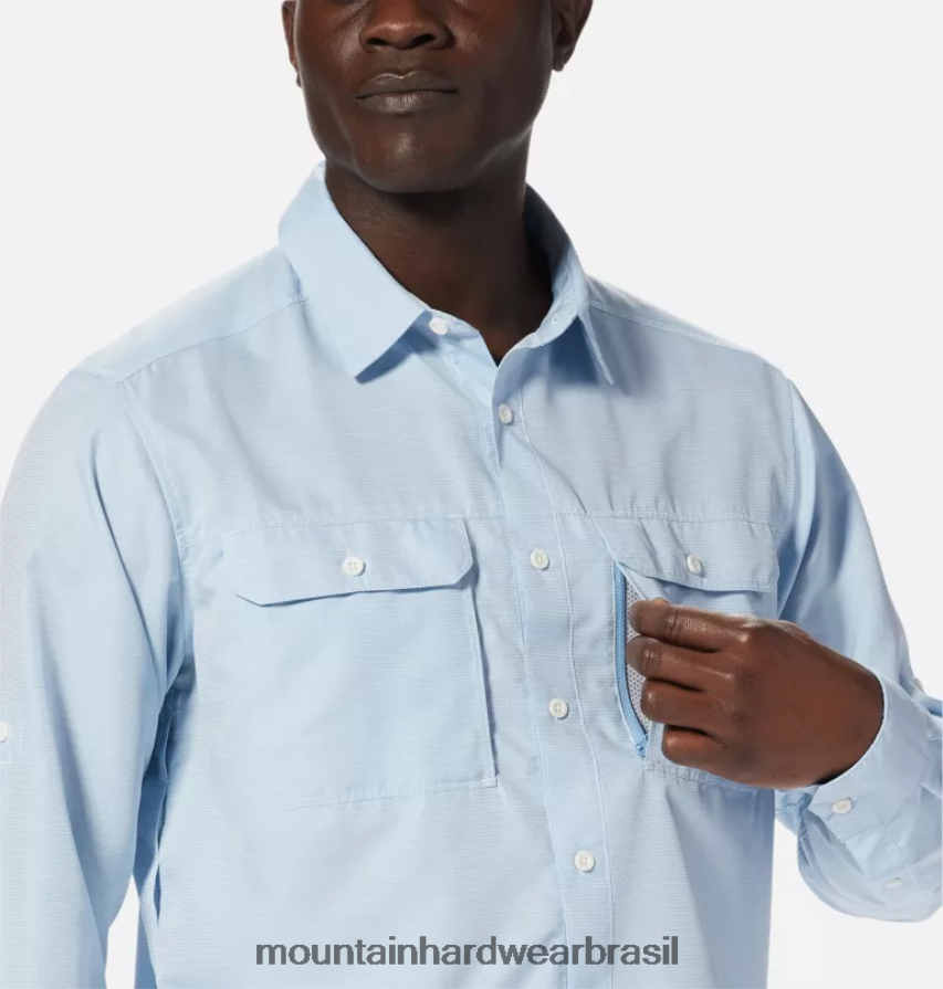 cambraia azul homens Mountain Hardwear camisa manga longa canyon topos AD28F6325