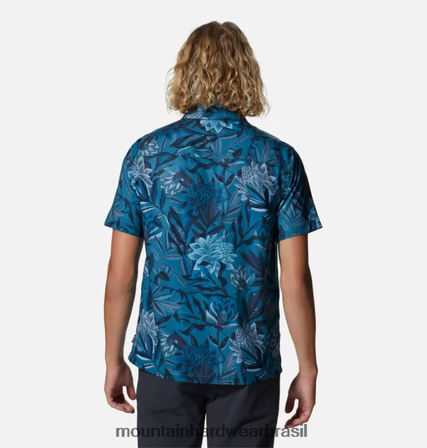 estampa tropical do Cáspio homens Mountain Hardwear camisa manga curta shade lite topos AD28F6337