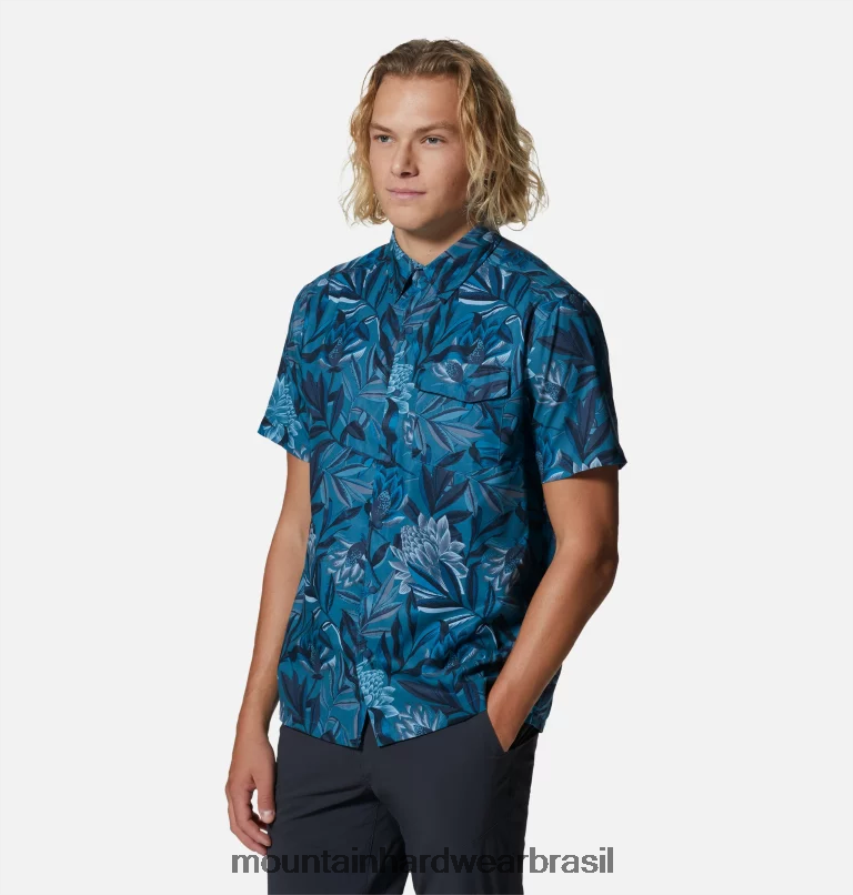 estampa tropical do Cáspio homens Mountain Hardwear camisa manga curta shade lite topos AD28F6337