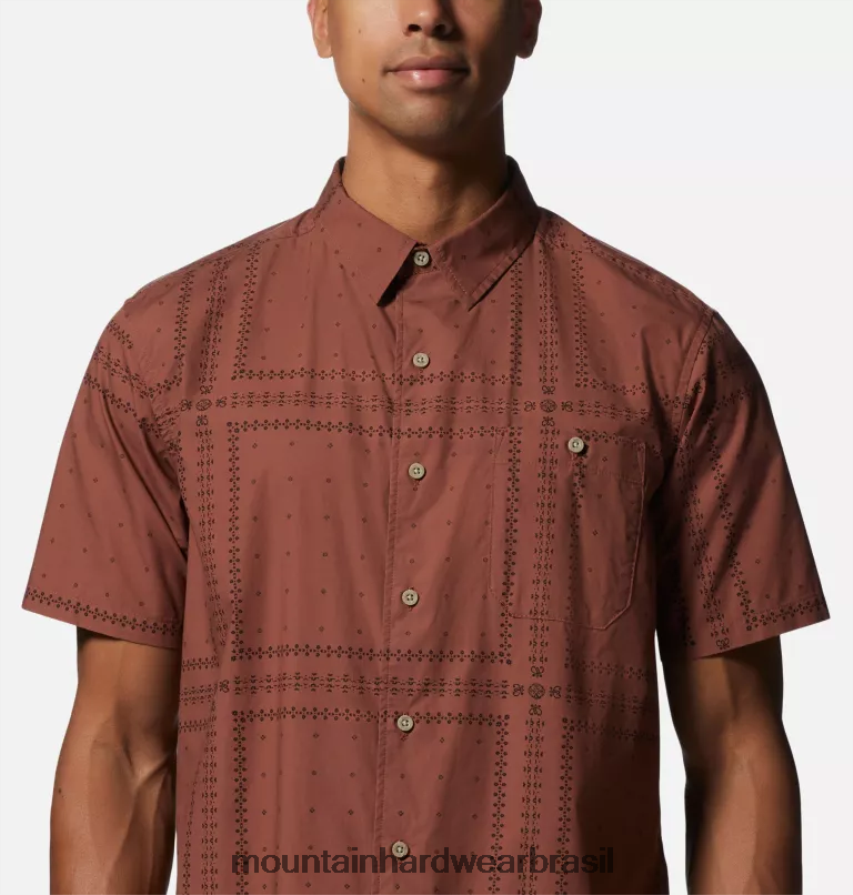 grade de bandana de argila terra homens Mountain Hardwear camisa grande de manga curta em algodão topos AD28F6400