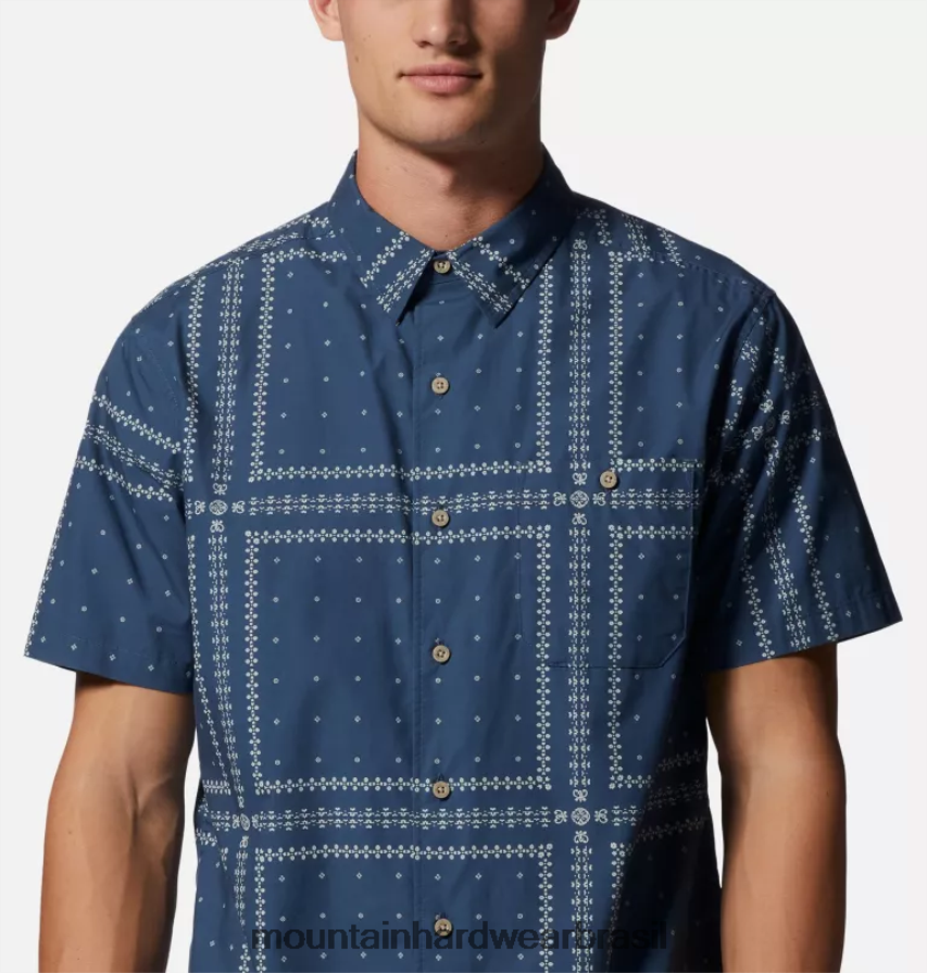 grade de bandana de zinco homens Mountain Hardwear camisa grande de manga curta em algodão topos AD28F6396