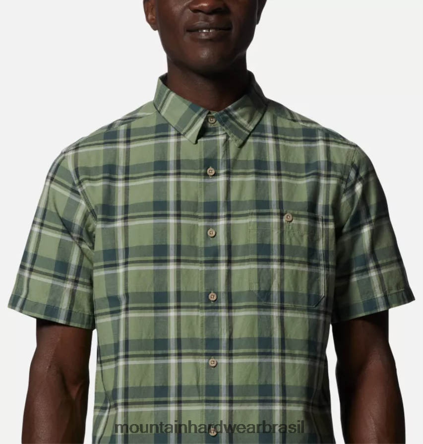 grade de rede de campo homens Mountain Hardwear camisa grande de manga curta em algodão topos AD28F6397