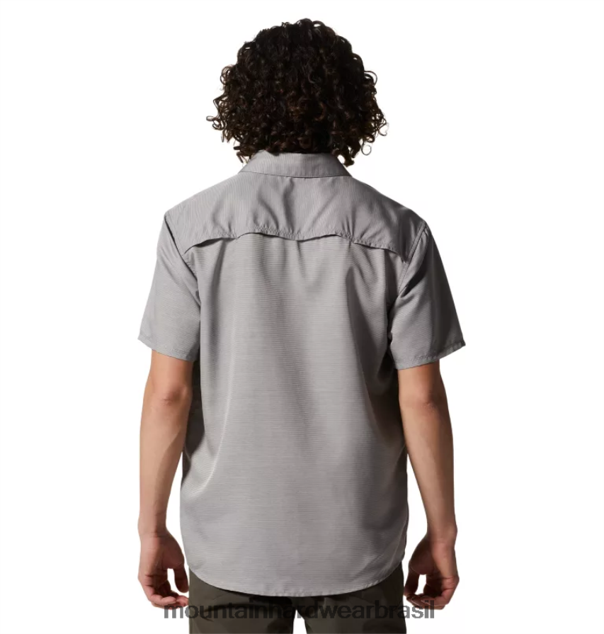 manta cinza homens Mountain Hardwear camisa canyon manga curta topos AD28F6327
