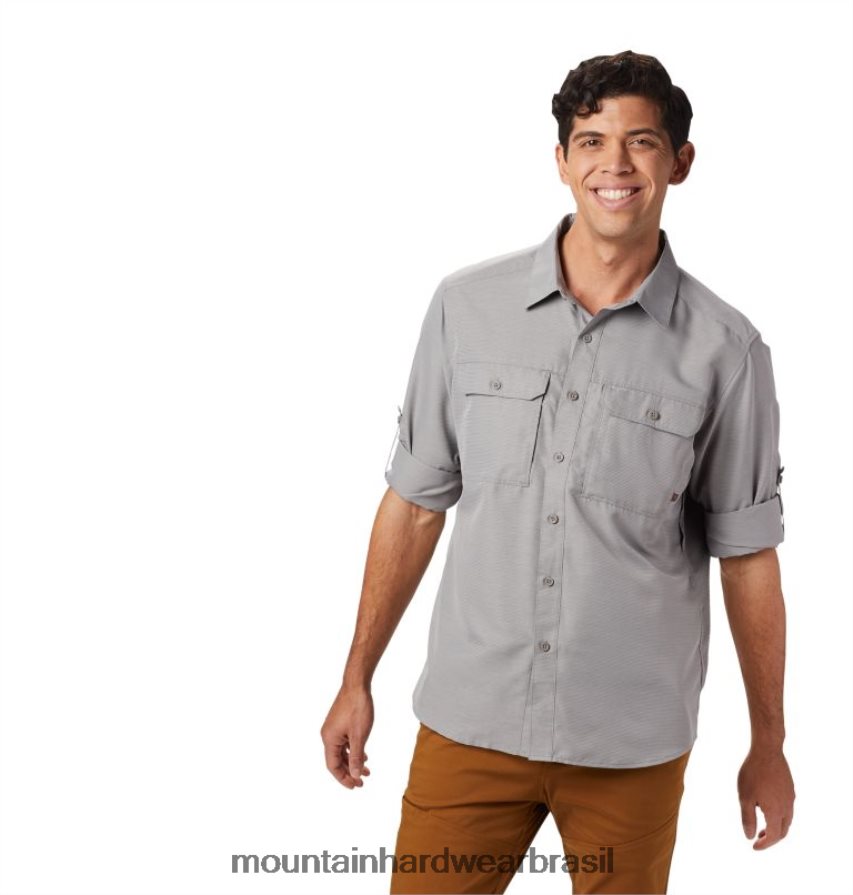 manta cinza homens Mountain Hardwear camisa manga longa canyon topos AD28F6322