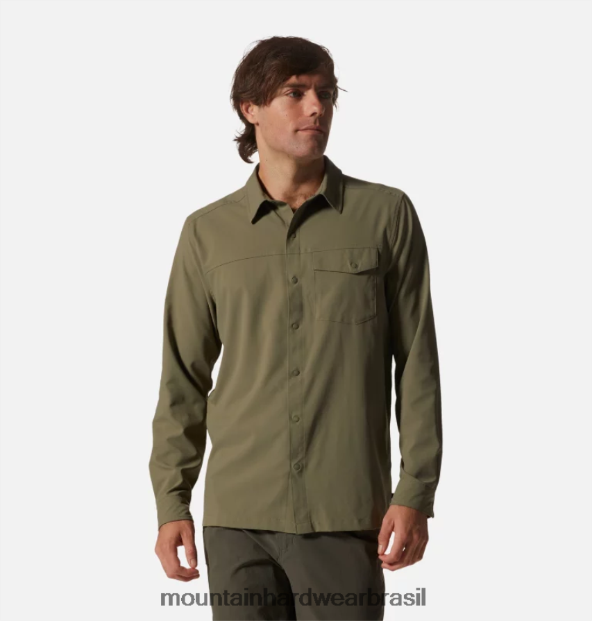 pedra verde homens Mountain Hardwear camisa manga longa shade lite topos AD28F6331