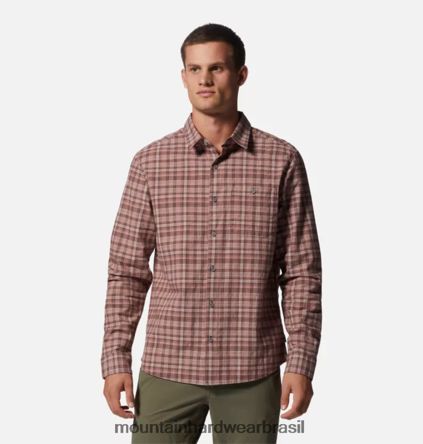 xadrez de dossel de terra argilosa homens Mountain Hardwear camisa grande de manga comprida em algodão topos AD28F6392
