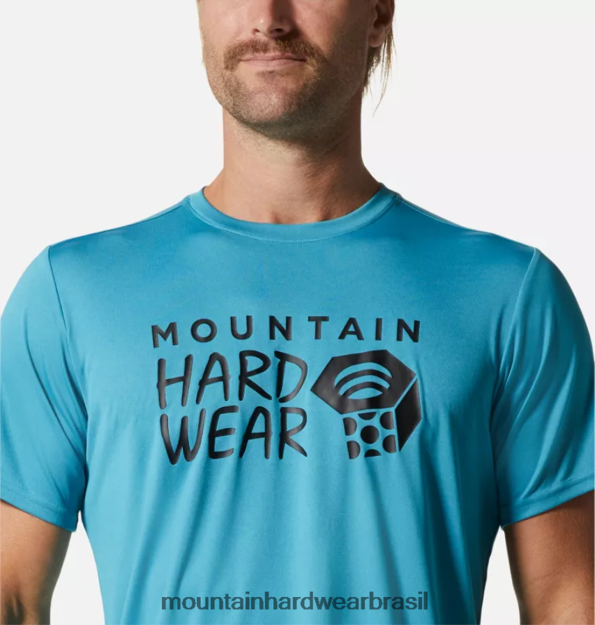 azul teton homens Mountain Hardwear manga curta tecnologia perversa topos AD28F6222