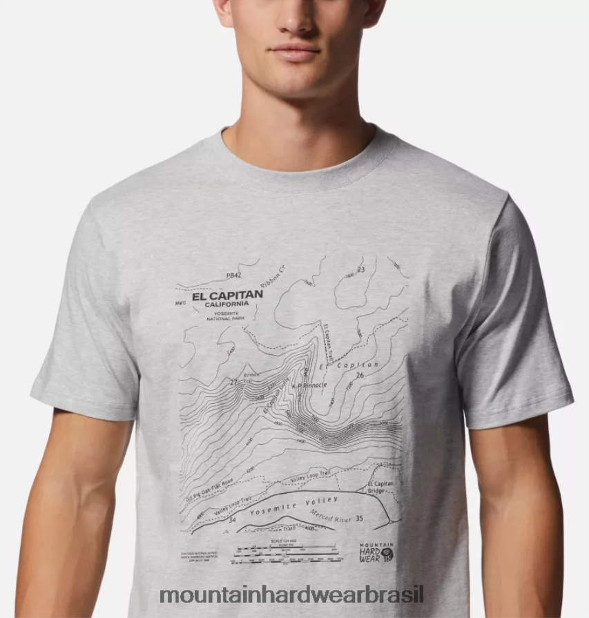 cinza homens Mountain Hardwear camiseta manga curta el cap topo topos AD28F6414
