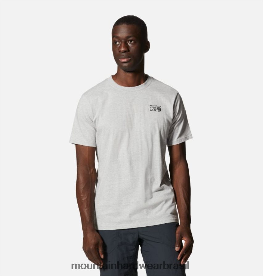 cinza homens Mountain Hardwear mhw logotipo traseiro manga curta topos AD28F6354