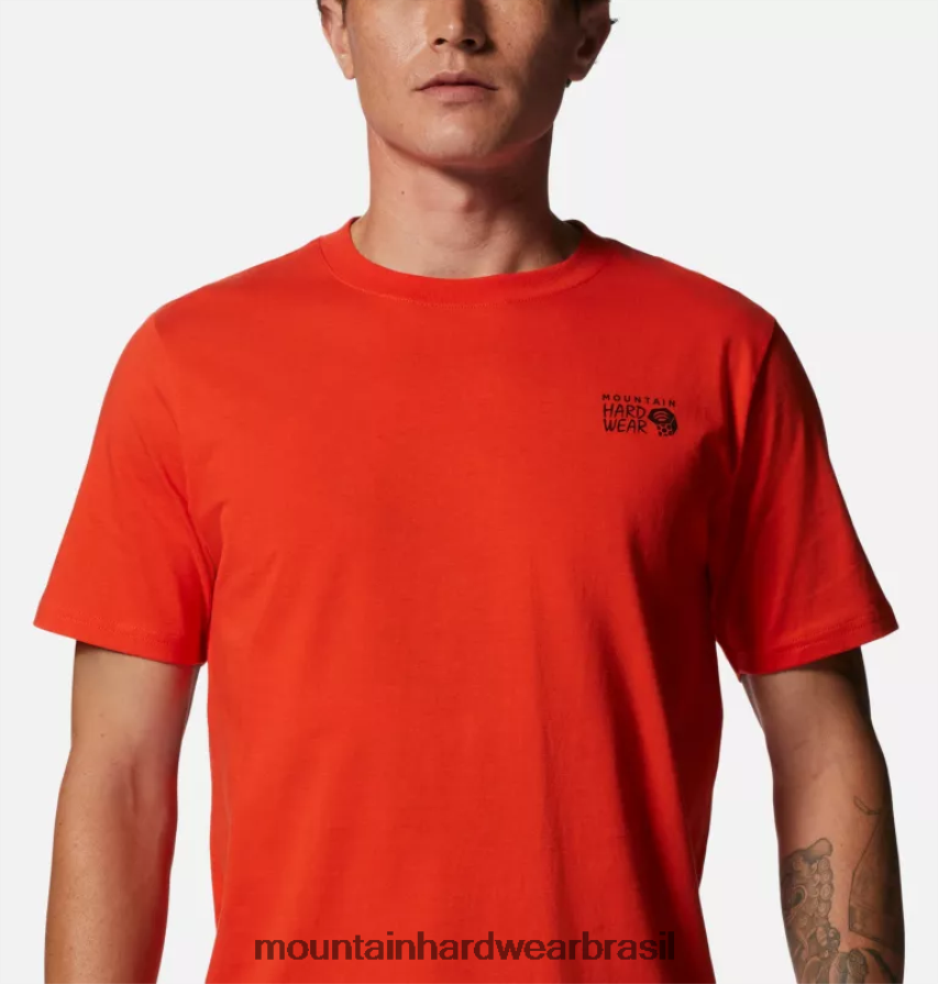 estado laranja homens Mountain Hardwear logotipo mhw em uma caixa de manga curta topos AD28F6343
