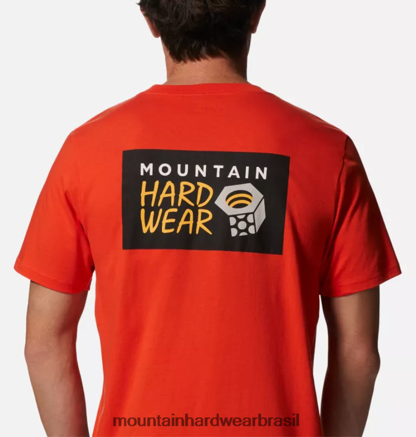 estado laranja homens Mountain Hardwear logotipo mhw em uma caixa de manga curta topos AD28F6343