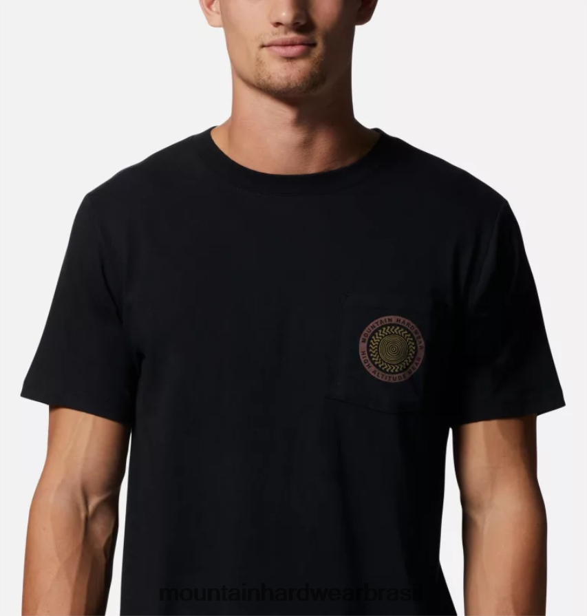 preto homens Mountain Hardwear camiseta de bolso mhw topos AD28F6470