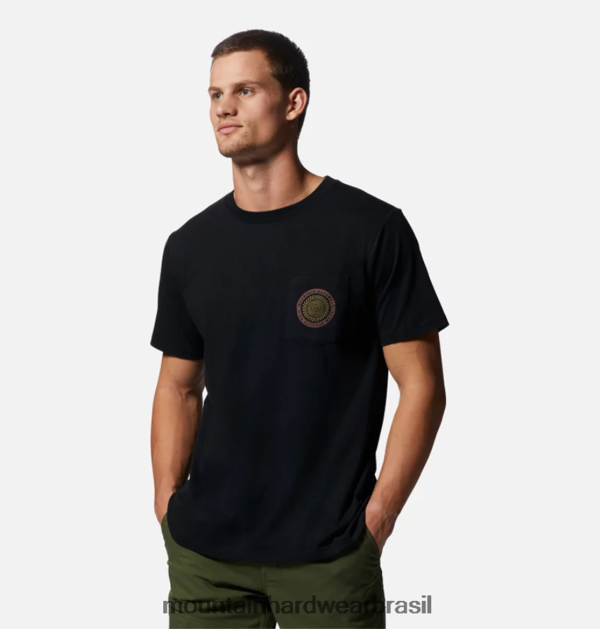 preto homens Mountain Hardwear camiseta de bolso mhw topos AD28F6470