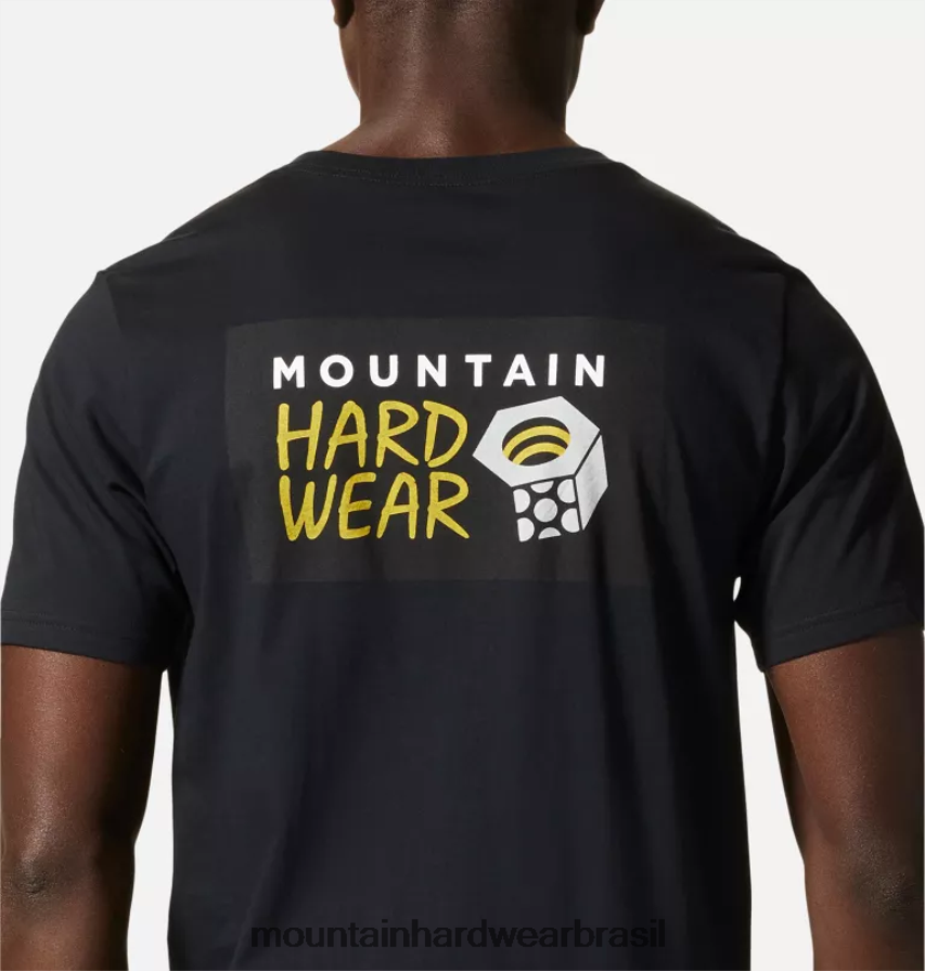preto homens Mountain Hardwear logotipo mhw em uma caixa de manga curta topos AD28F6345