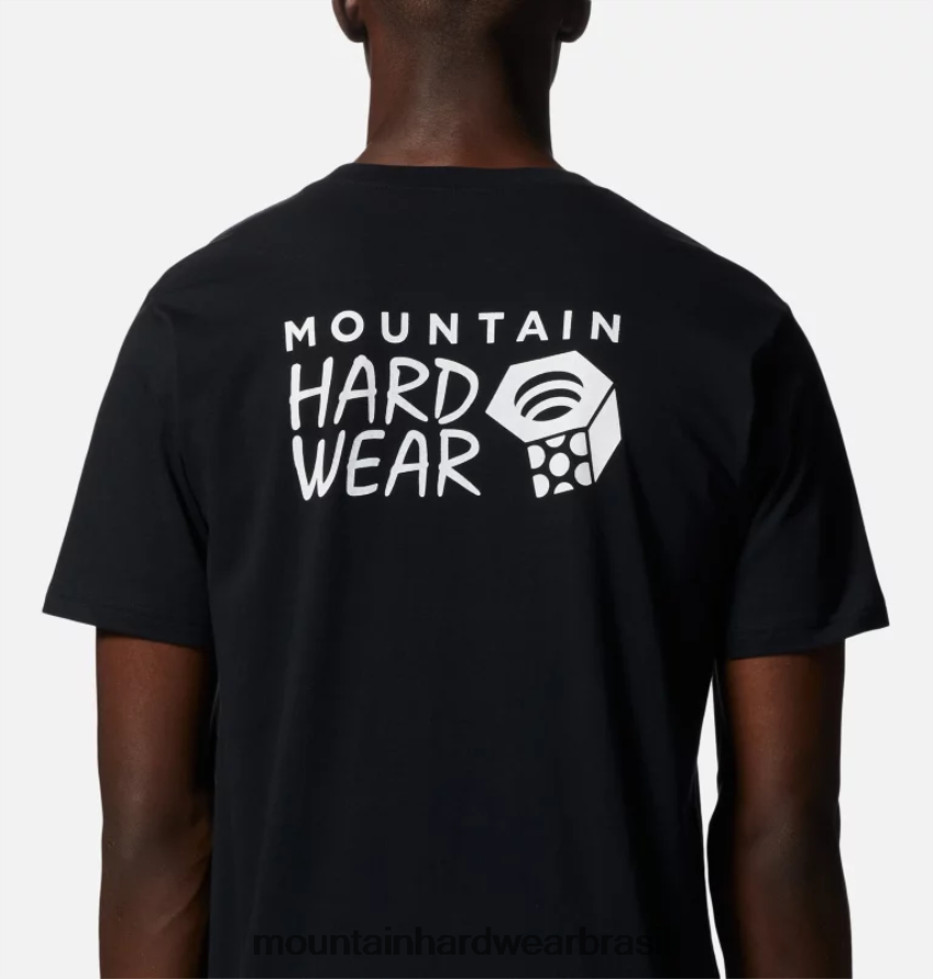 preto homens Mountain Hardwear mhw logotipo traseiro manga curta topos AD28F6353