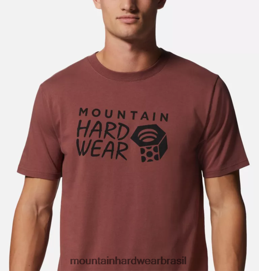 terra argilosa homens Mountain Hardwear manga curta com logotipo mhw topos AD28F6461