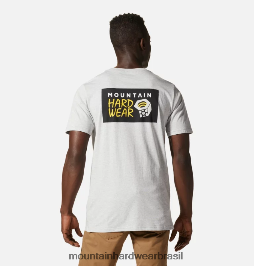 urze cinza homens Mountain Hardwear logotipo mhw em uma caixa de manga curta topos AD28F6346