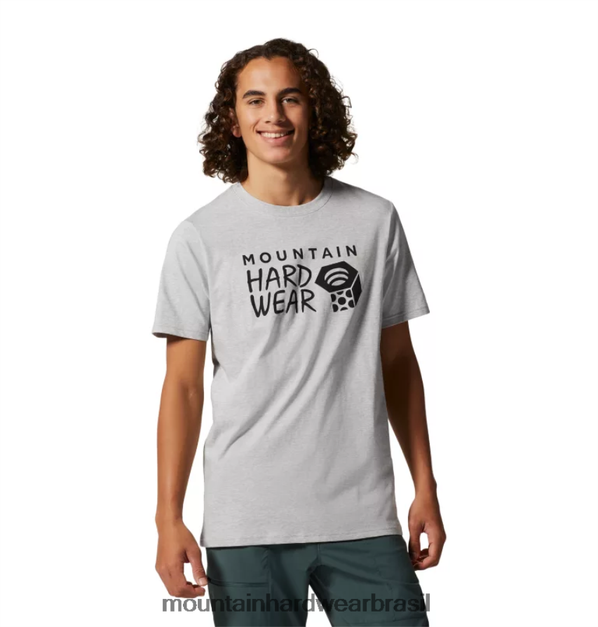 urze cinza homens Mountain Hardwear manga curta com logotipo mhw topos AD28F6463 urze cinza homens Mountain Hardwear manga curta com logotipo mhw topos AD28F6463
