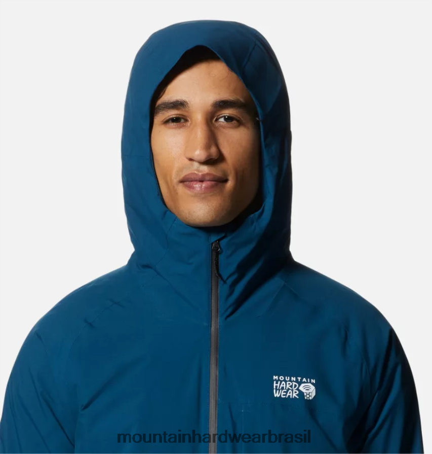 Cáspio escuro homens Mountain Hardwear jaqueta esticada com isolamento ozônico topos AD28F6505