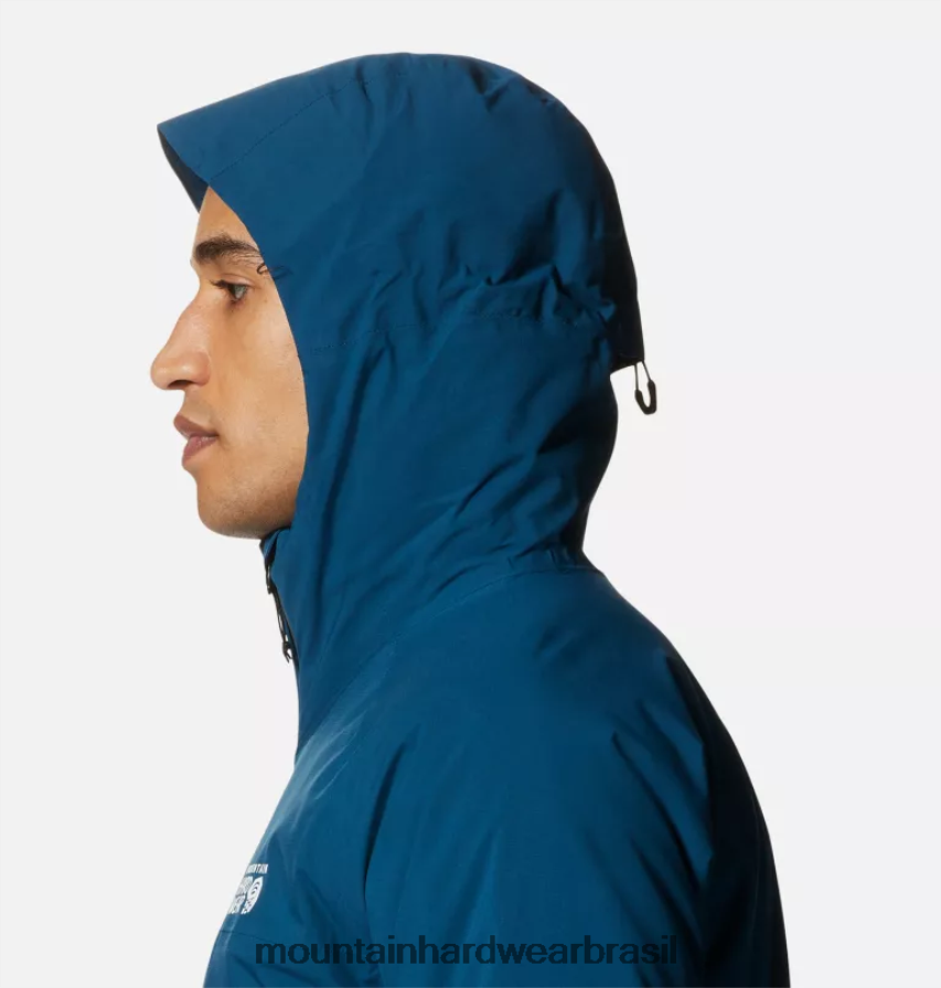 Cáspio escuro homens Mountain Hardwear jaqueta esticada com isolamento ozônico topos AD28F6505