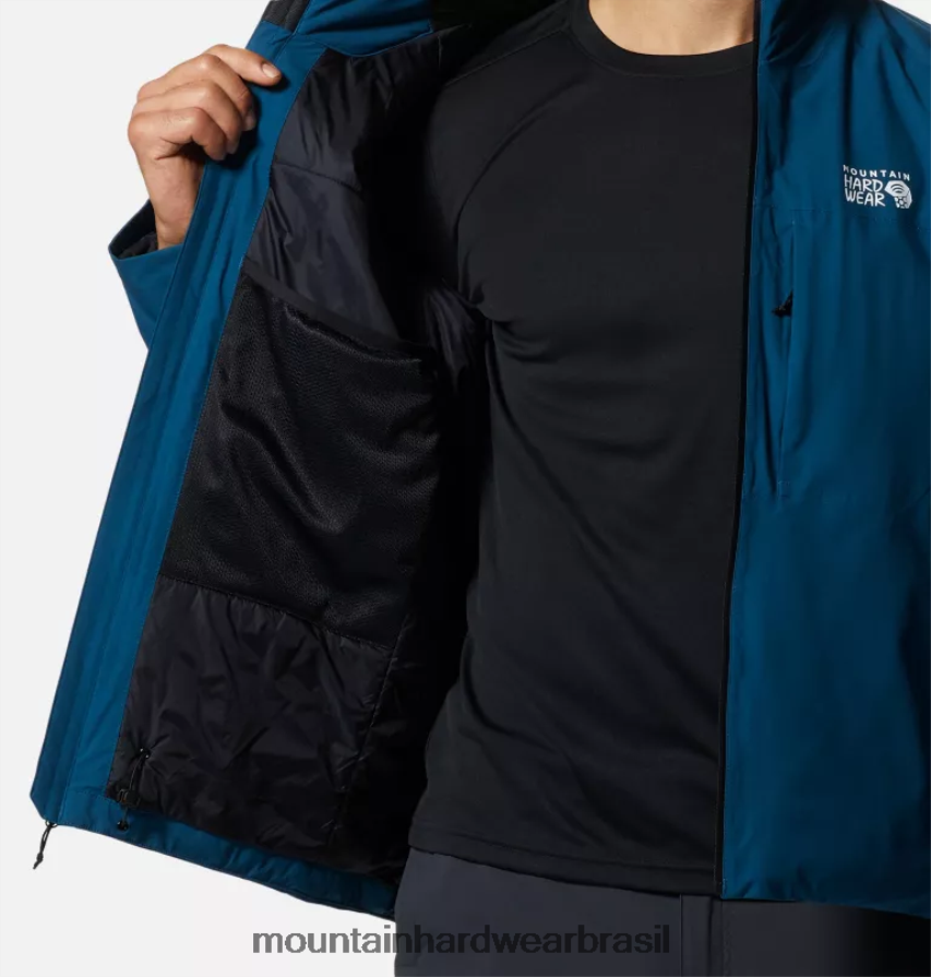 Cáspio escuro homens Mountain Hardwear jaqueta esticada com isolamento ozônico topos AD28F6505