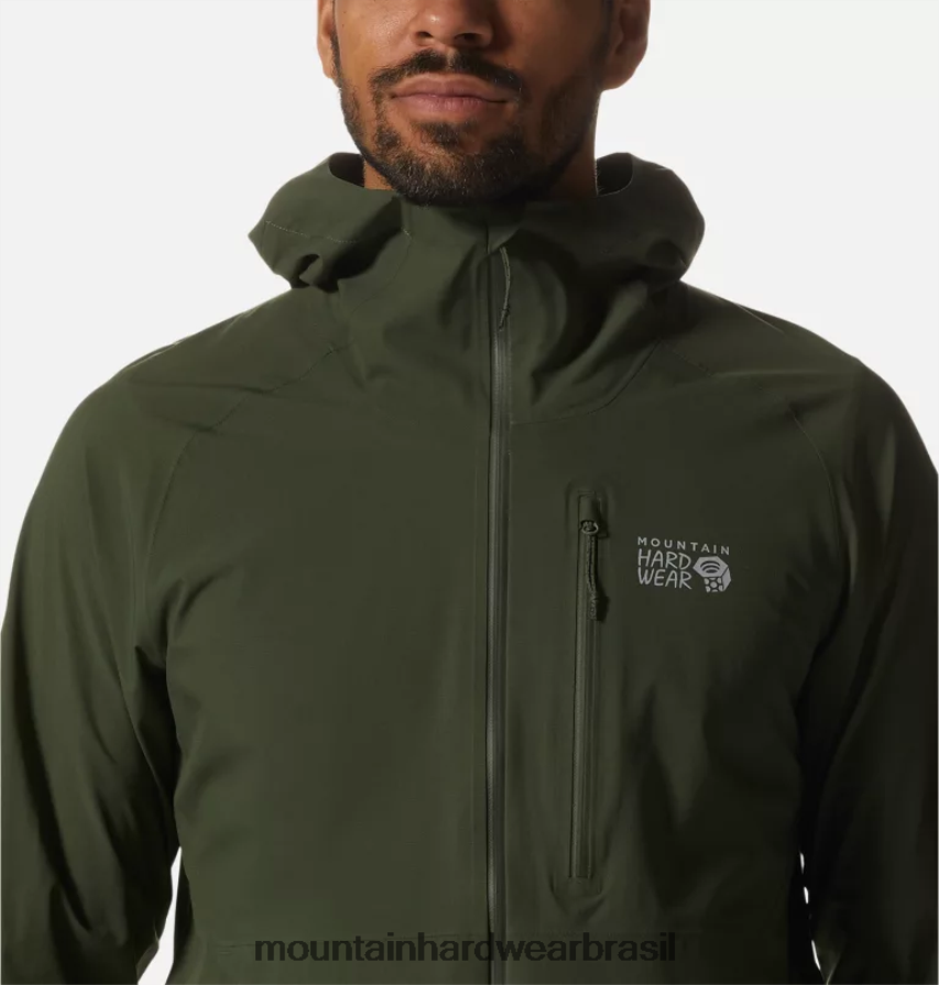 excedente verde homens Mountain Hardwear jaqueta ozônica elástica topos AD28F6251