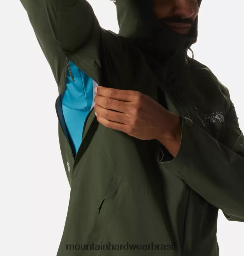 excedente verde homens Mountain Hardwear jaqueta ozônica elástica topos AD28F6251