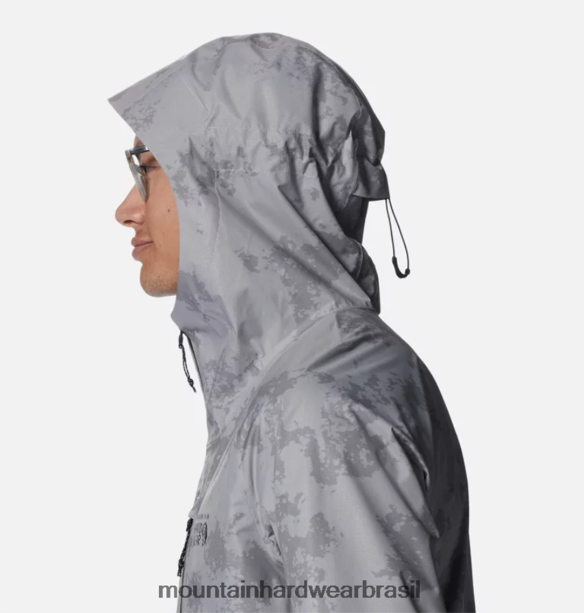 impressão glacial homens Mountain Hardwear jaqueta ozônica elástica topos AD28F6248