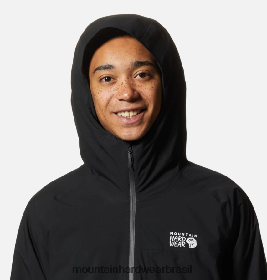 preto homens Mountain Hardwear jaqueta esticada com isolamento ozônico topos AD28F6506