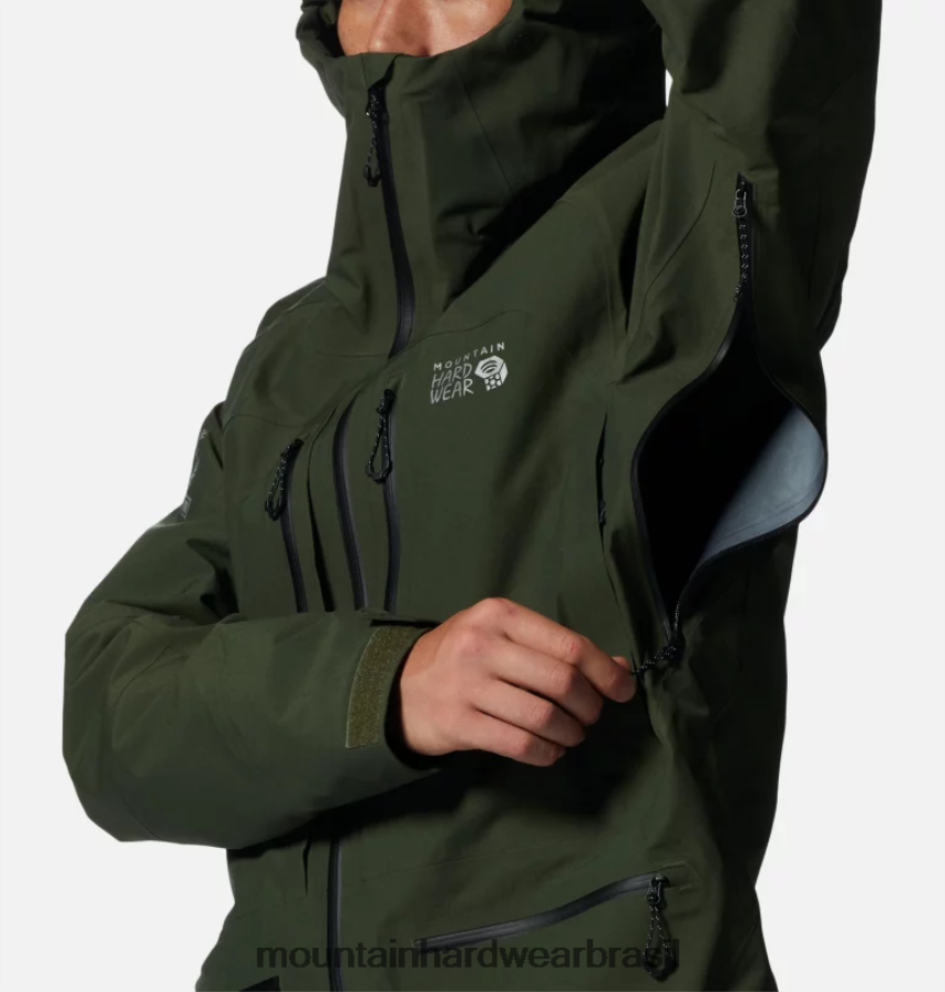 excedente verde homens Mountain Hardwear jaqueta routefinder hd gore-tex pro topos AD28F6371