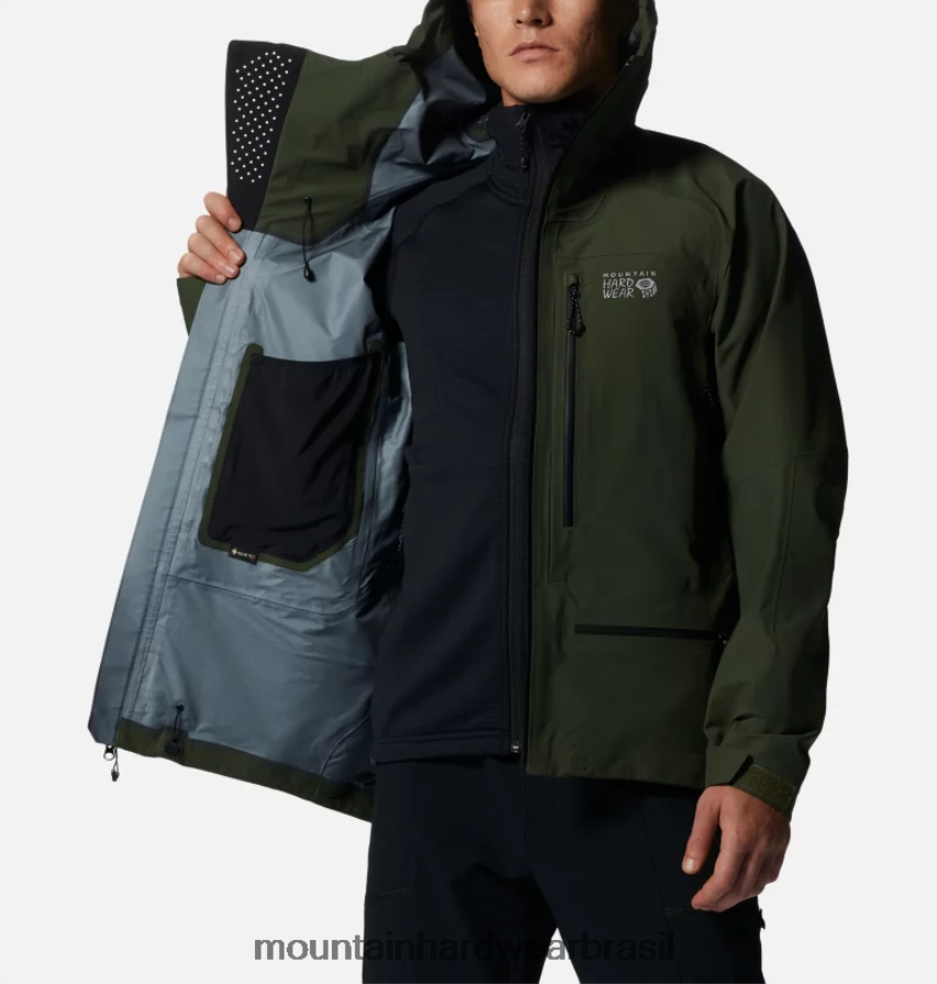 excedente verde homens Mountain Hardwear jaqueta routefinder hd gore-tex pro topos AD28F6371