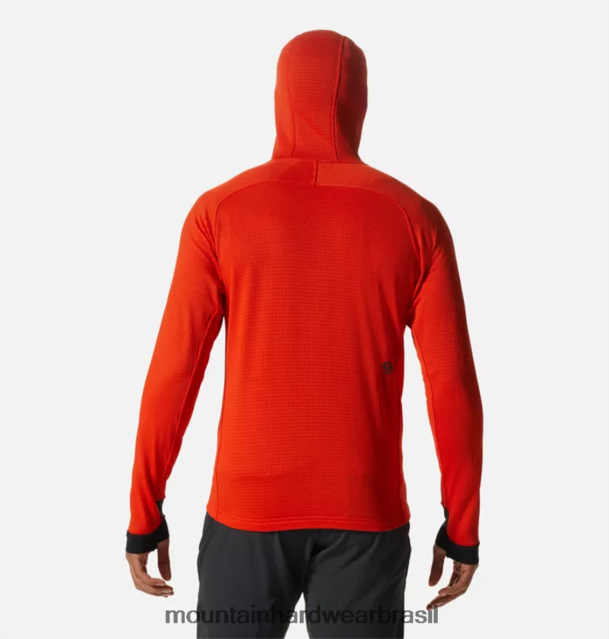 estado laranja homens Mountain Hardwear moletom polartec power grid com zíper completo topos AD28F6263