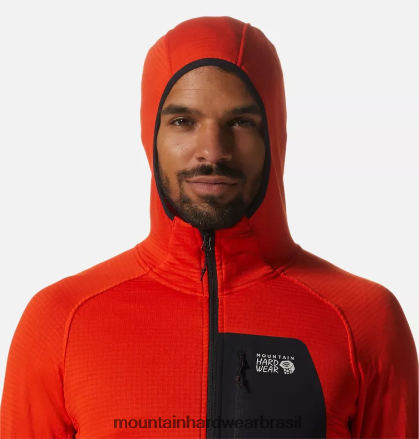 estado laranja homens Mountain Hardwear moletom polartec power grid com zíper completo topos AD28F6263