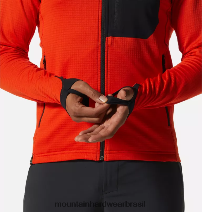 estado laranja homens Mountain Hardwear moletom polartec power grid com zíper completo topos AD28F6263