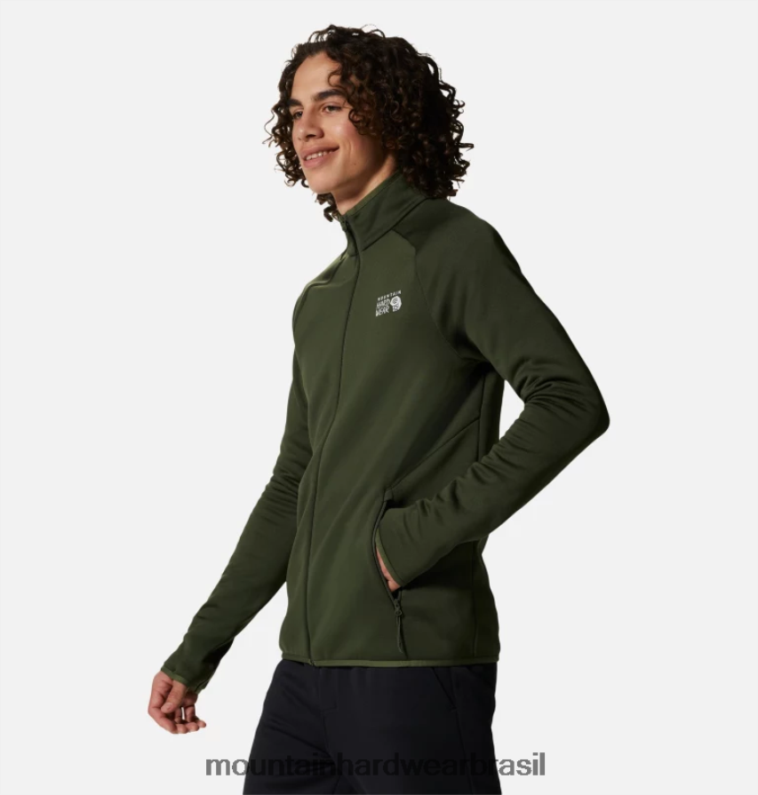 excedente verde homens Mountain Hardwear jaqueta polartec power stretch pro topos AD28F6271