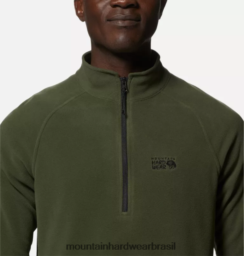 excedente verde homens Mountain Hardwear micropolar polartec 1/4 zip topos AD28F6446